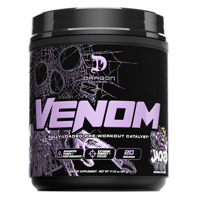 Dragon Pharma Venom 20 Servicios Fully Loaded Pre-Workout Jacked Grape Portada