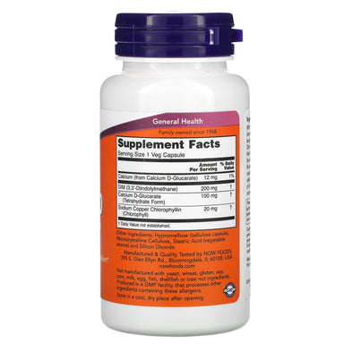 Now Foods DIM 200 90 Veg Cap Informacion nutricional