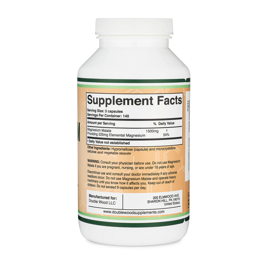 Double Wood Malato De Magnesio 500 Mg 420 Capsulas informacion nutricional 2