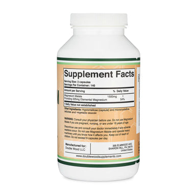 Double Wood Malato De Magnesio 500 Mg 420 Capsulas informacion nutricional 2