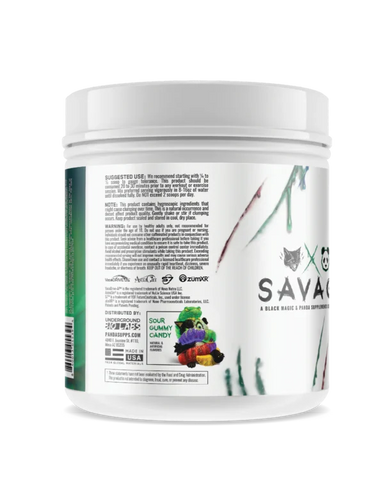 Panda & Black Magic Savage 40 Serv Pre Entreno Sabor Sour Gummy Candy Portada 2