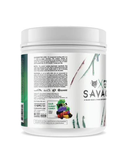 Panda & Black Magic Savage 40 Serv Pre Entreno Sabor Sour Gummy Candy Portada 2