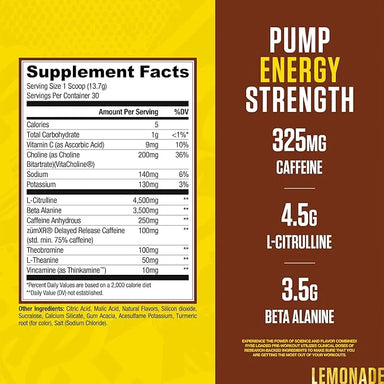 Ryse Loaded Pre Entreno Country Time 411Gr 30 Servicios informacion nutricional