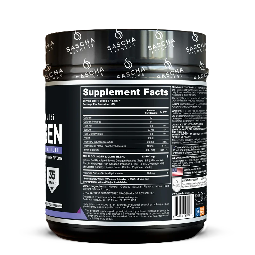 Sascha Fitness Colageno Hidrolizado 35 Servicios informacion nutricional