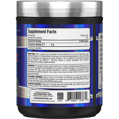 Allmax Citrulina 300 Gramos 150 Servicios informacion nutricional
