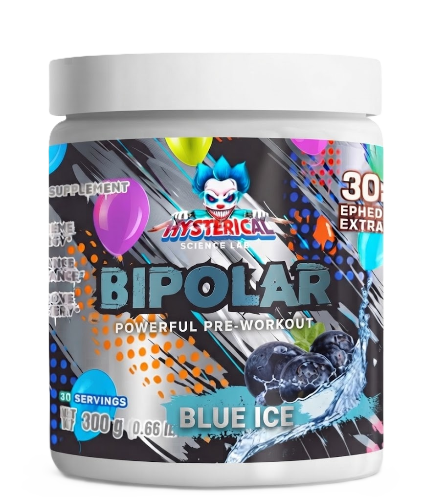 Hysterical Bipolar Pre Entreno 300gr 30 Servicios mora azul
