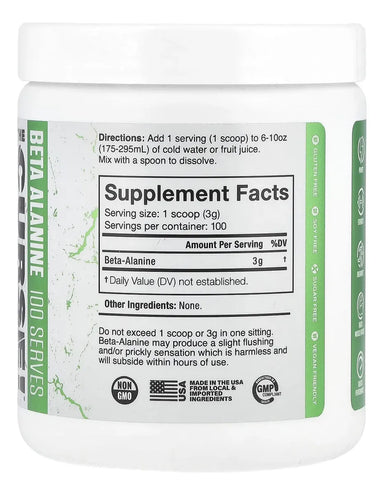 JNX Sports The Curse Beta Alanina 300Gr 100 Servicios Informacion nutricional