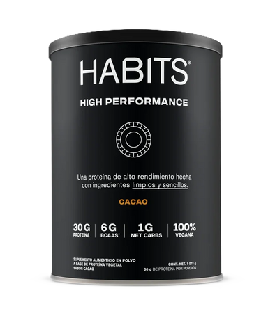 Habits High Performance Proteina Vegana 1078gr Cacao Portada