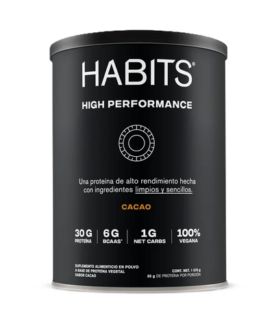 Habits High Performance Proteina Vegana 1078gr Cacao Portada