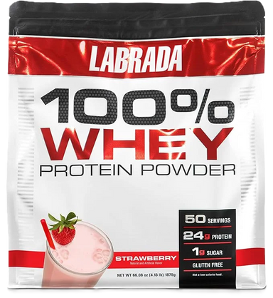 Labrada Proteina 100% Whey 4 Libras 50 Servicios fresa