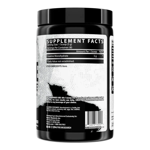 Nutrex Creatina Monohidratada 400gr 80 Servicios Informacion nutricional
