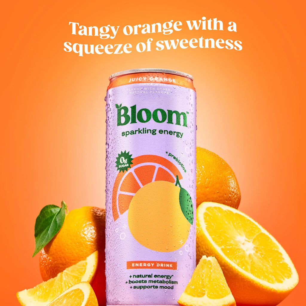 Bloom Sparkling Energy 12oz 12 pack Juicy Orange