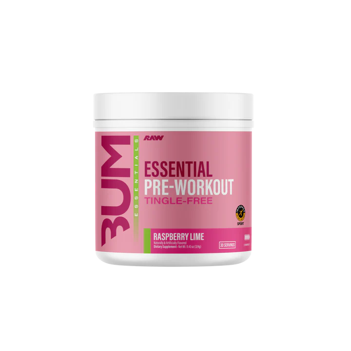 Raw Bum Essential Pre-Workout Tingle-Free 30 Serv Pre Entreno Raspberry Lime