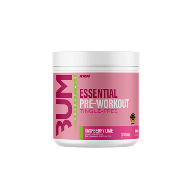 Raw Bum Essential Pre-Workout Tingle-Free 30 Serv Pre Entreno Raspberry Lime