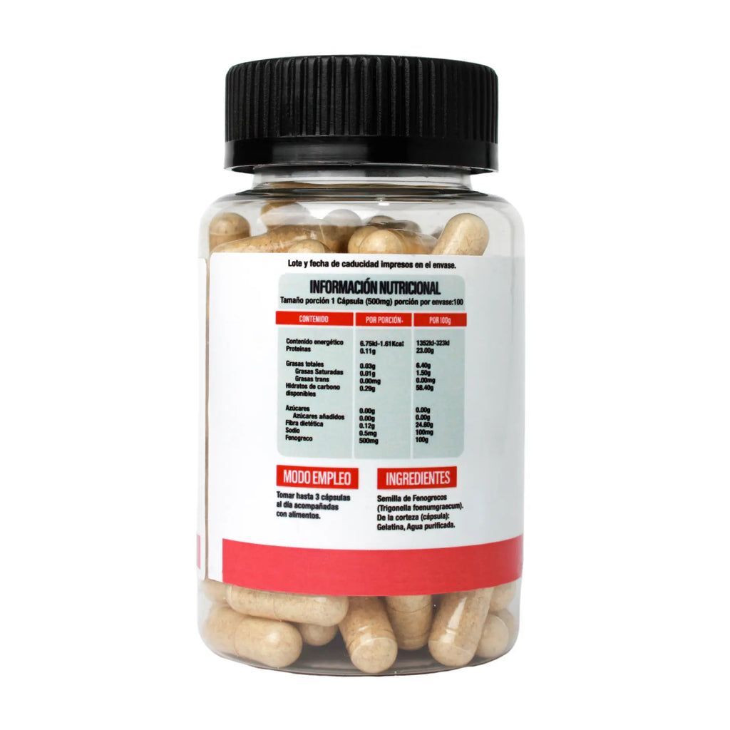 Superlabs Nutrition Fenogreco 500 mg 100 Capsulas informacion nutricional