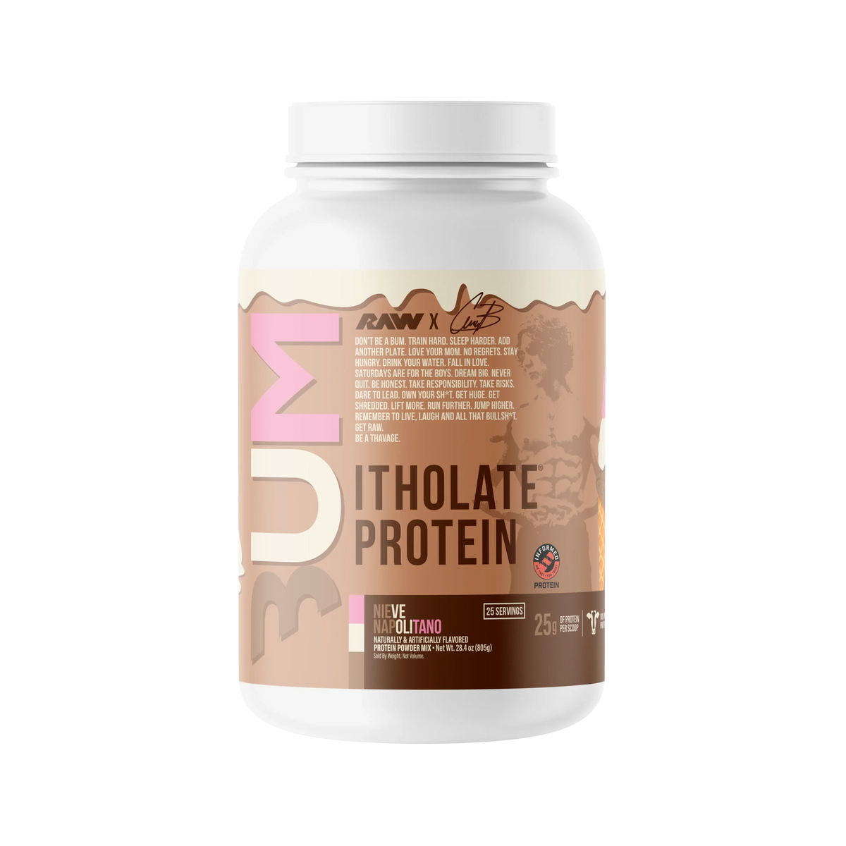 Raw Nutrition Proteina Bum Itholate Protein 1.9 Lbs 25 Servicios helado napolitano