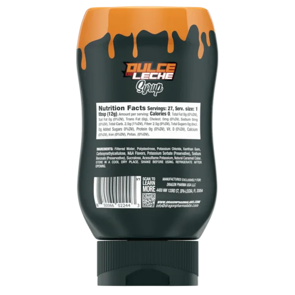 Dragon Pharma Dips Dulce de Leche Syrup 335gr Informacion nutrional