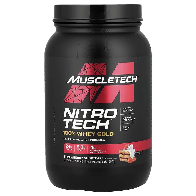 Muscletech Nitrotech 100% Whey Gold 2 Lbs 28 Serv Proteina fresa