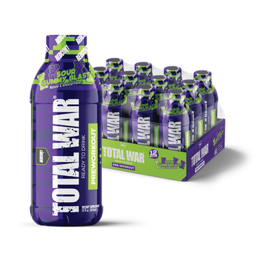 Redcon1 Total War Ready To Drink Pre Entreno 12 Pack Sour Gummy blast Portada