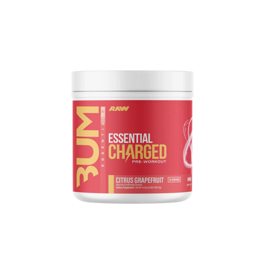 Raw Nutrition Bum Essentials Charged Pre Entreno 25 Servicios citrus grapefruit