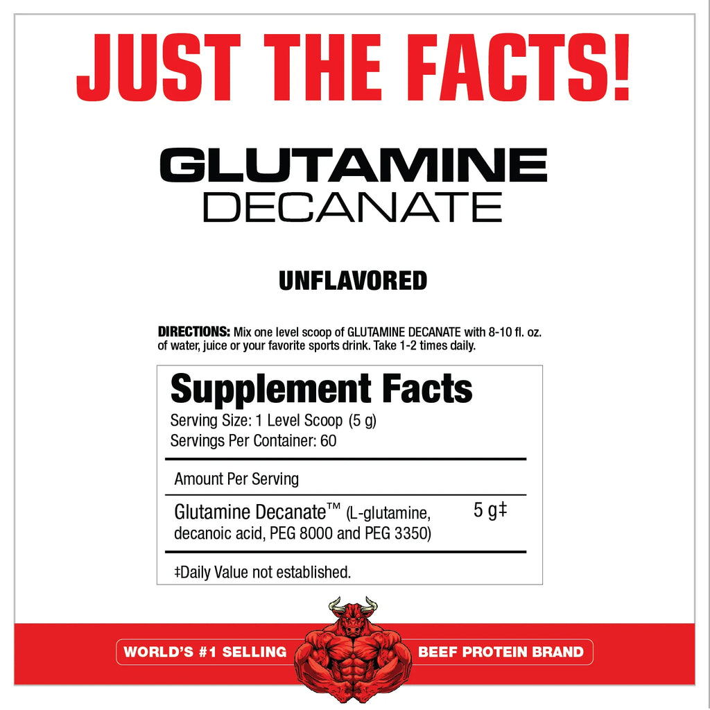 Musclemeds Glutamine Decanate 60 Porciones Glutamina informacion nutricional