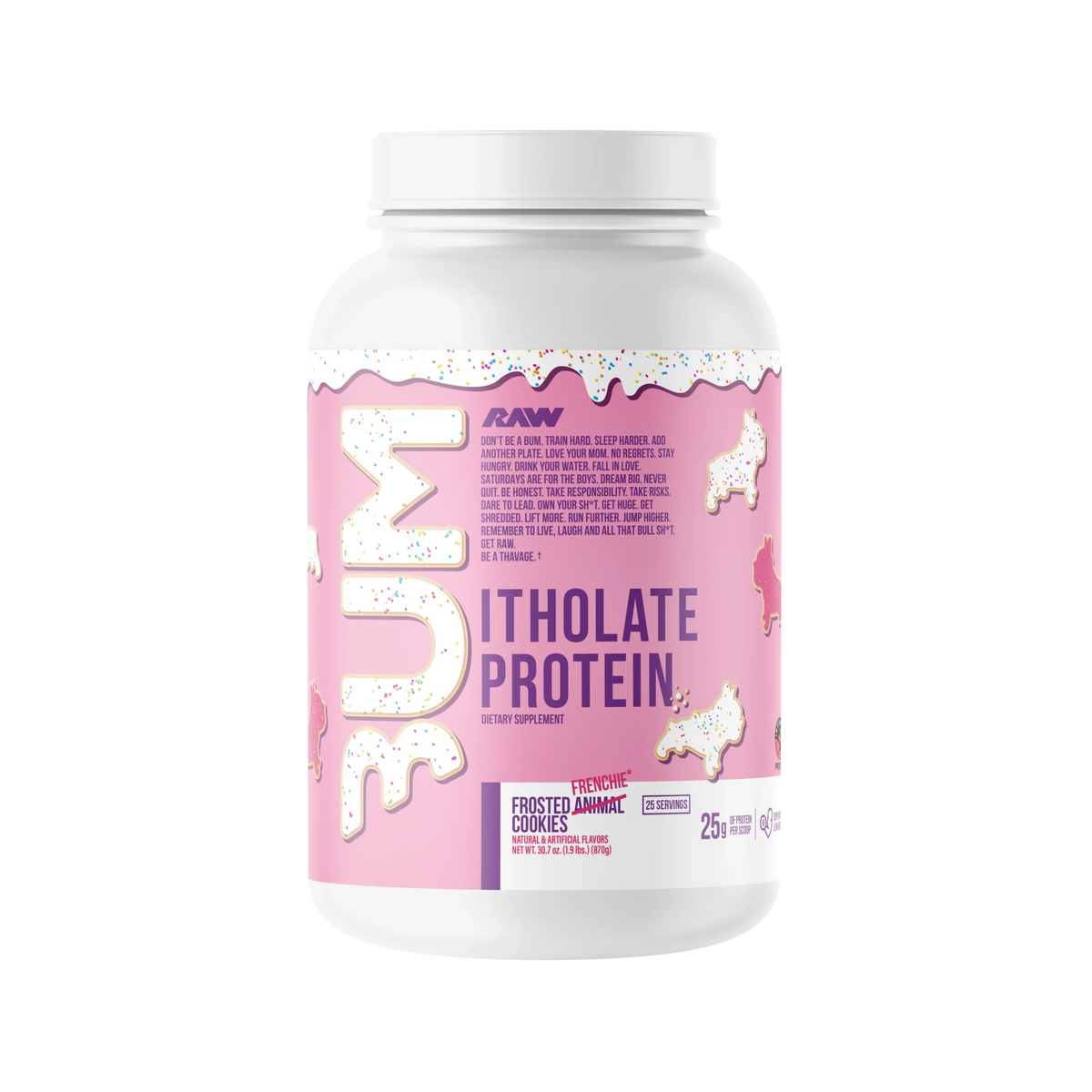 Raw Nutrition Proteina Bum Itholate Protein 1.9 Lbs 25 Servicios frosted cookie