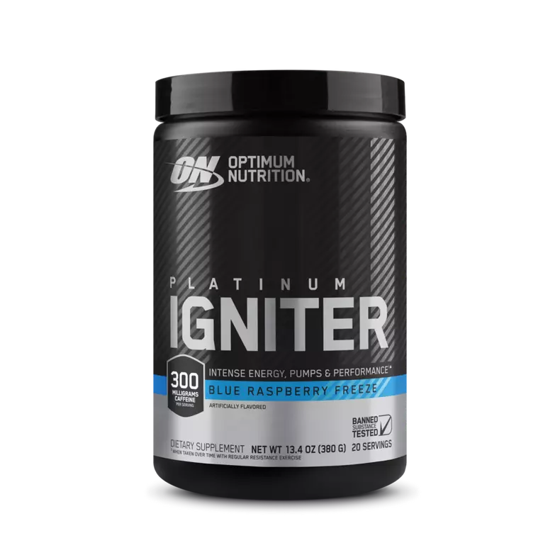 ON Platinum Igniter Pre Entreno 20 Servicios blue raspberry