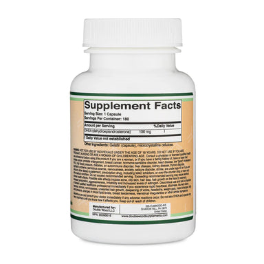 Double Wood DHEA 100mg 180 Capsulas Informacion nutricional