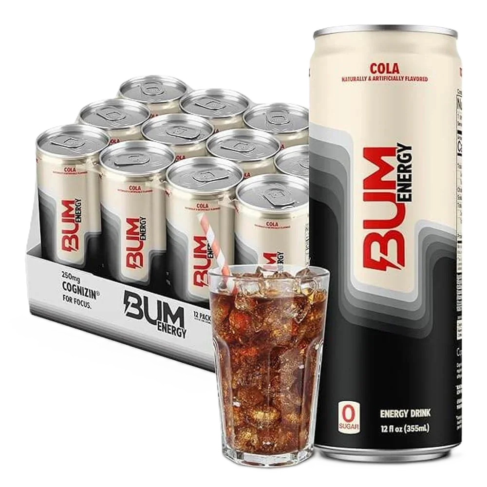 Raw Nutrition Bum Energy Drink 12 Pack Cola