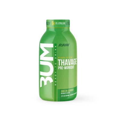 Raw Nutrition Thavage Drink Pre Entreno 12oz 12 Pack green gummy