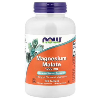 Now Foods Malato De Magnesio 1000mg 180 Tabs