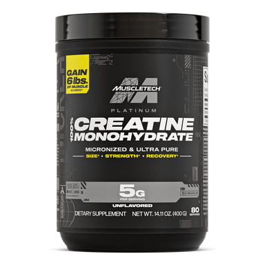 Muscletech Platinum 100 % Creatina Monohidratada 400 gramos 80 servicios