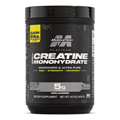 Muscletech Platinum 100 % Creatina Monohidratada 400 gramos 80 servicios