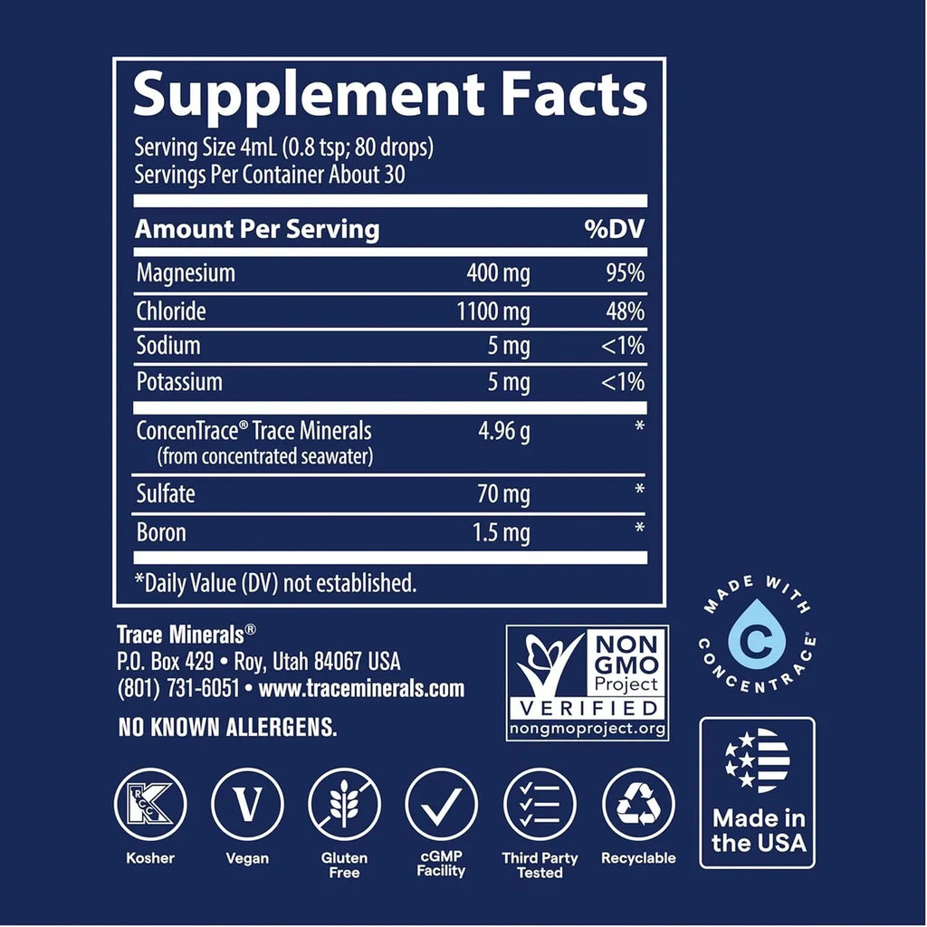 Trace Minerals Liquido Magnesio Ionic Energia 400MG 59ML