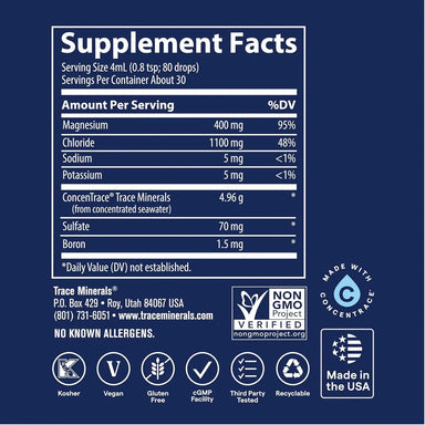 Trace Minerals Liquido Magnesio Ionic Energia 400MG 59ML