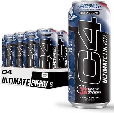 Cellucor C4 Ultimate Energy Drink 16oz 12 pack Freedom Ice