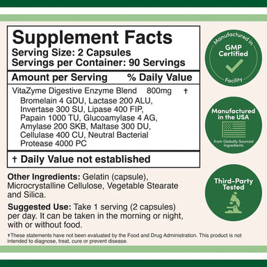 Double Wood Enzimas Digestivas 800mg 180 Capsulas