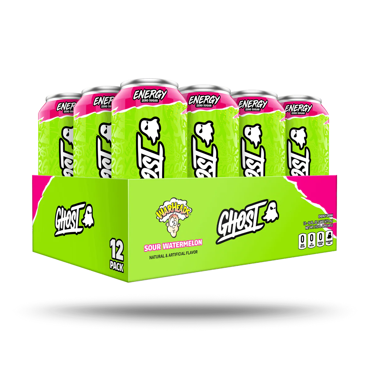 Ghost Energy Drink 16oz 12 Pack Warheads