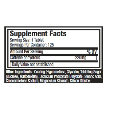 Muscletech 100% cafeína 125 tabletas