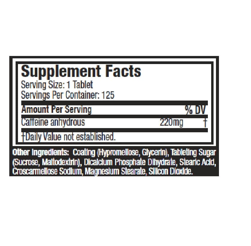 Muscletech 100% cafeína 125 tabletas