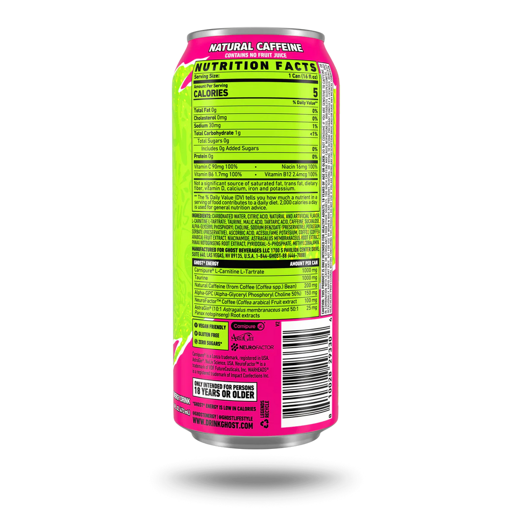 Ghost Energy Drink 16oz 12 Pack Warheads