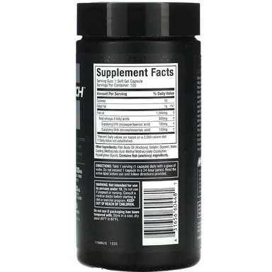 Muscletech Platinum 100 % Omega Fish Oil 100 capsulas