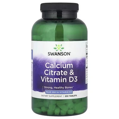 Swanson Calcio, Citrato y Vitamina D 250 tabletas