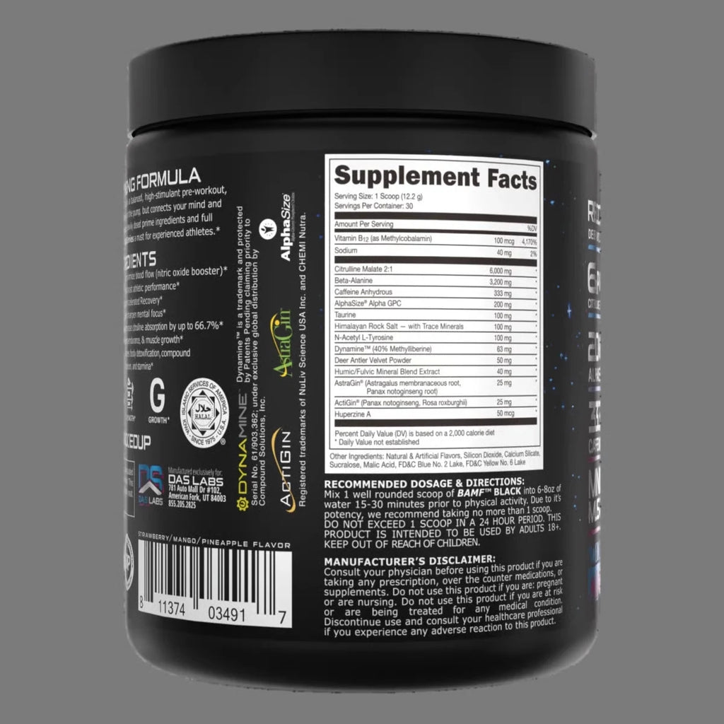 Bucked Up Bamf Black Pre Entreno 30 Servicios
