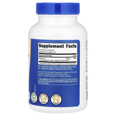 Nutricost Glicinato de Magnesio 420mg 120 Capsulas