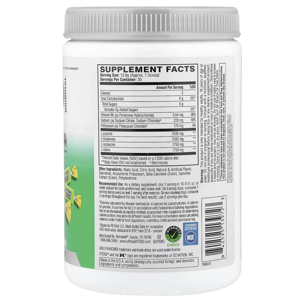 Xtend Elite Recovery Jolly Rancher Green Apple 30 Servicios