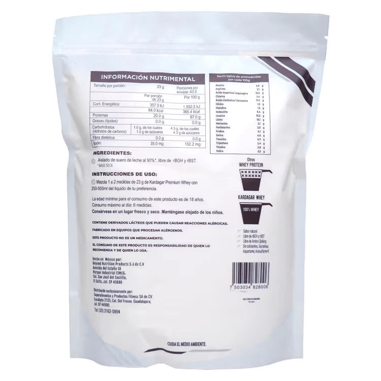 Kardagar Proteina Premium Whey Protein Zero 1kg Sin Sabor